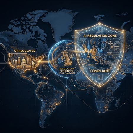 Stylized world map with glowing cities, landmarks, and connecting routes